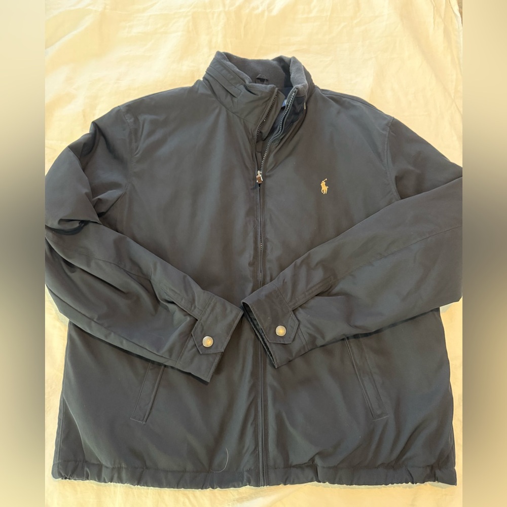 Ralph Lauren Men's Navy Lightweight lined Hooded Jacket EUC 0267
